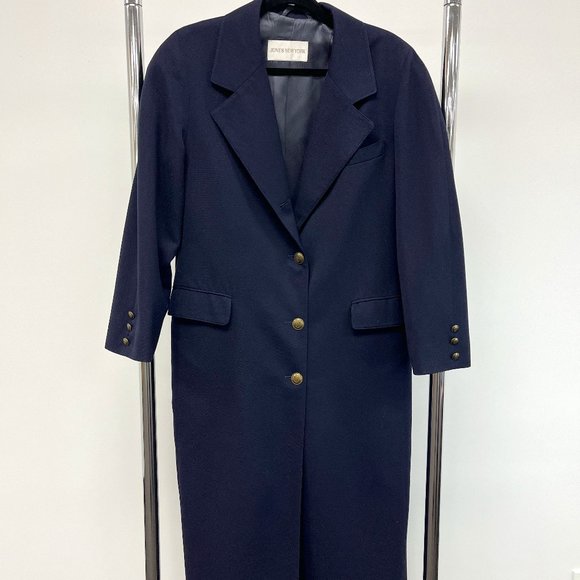 Jones New York Blue Coat Long - Picture 1 of 2